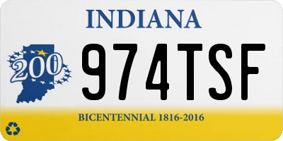 IN license plate 974TSF