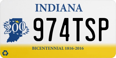 IN license plate 974TSP
