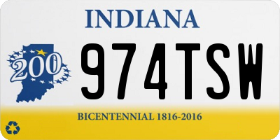 IN license plate 974TSW