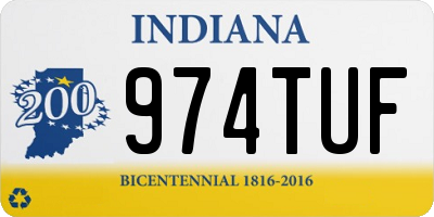 IN license plate 974TUF