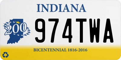IN license plate 974TWA