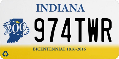 IN license plate 974TWR
