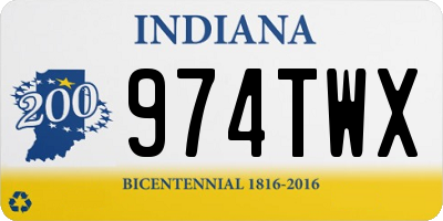 IN license plate 974TWX