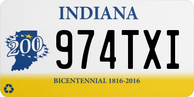 IN license plate 974TXI