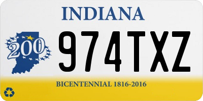 IN license plate 974TXZ