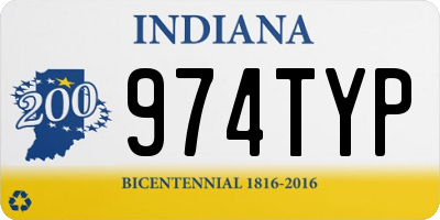 IN license plate 974TYP