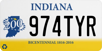 IN license plate 974TYR