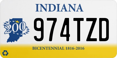 IN license plate 974TZD