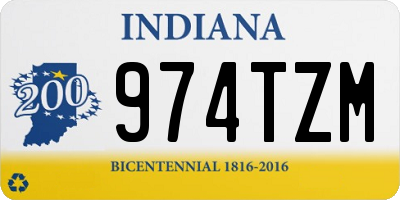 IN license plate 974TZM