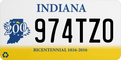 IN license plate 974TZO