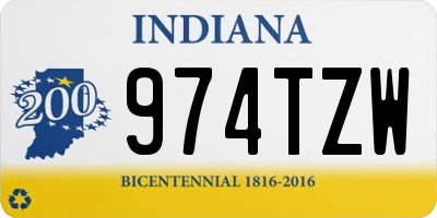 IN license plate 974TZW