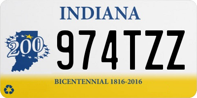 IN license plate 974TZZ