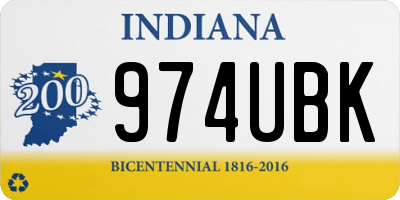 IN license plate 974UBK