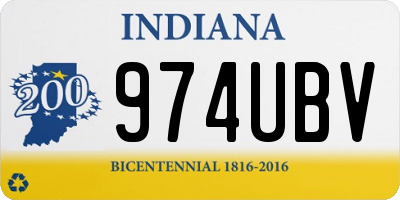IN license plate 974UBV