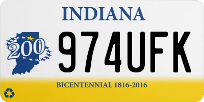 IN license plate 974UFK