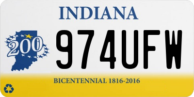 IN license plate 974UFW