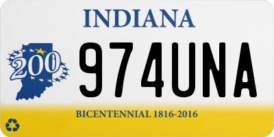 IN license plate 974UNA