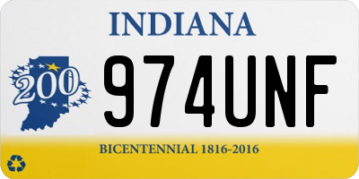 IN license plate 974UNF