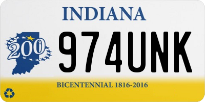IN license plate 974UNK