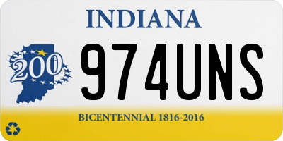 IN license plate 974UNS