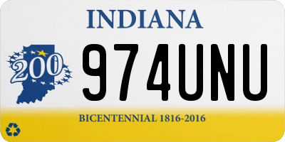 IN license plate 974UNU
