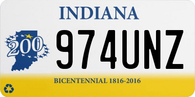 IN license plate 974UNZ