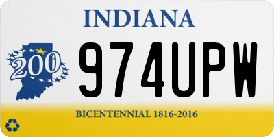 IN license plate 974UPW