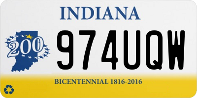 IN license plate 974UQW