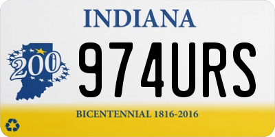 IN license plate 974URS