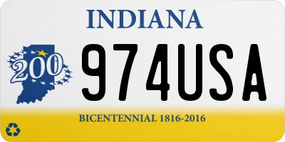 IN license plate 974USA