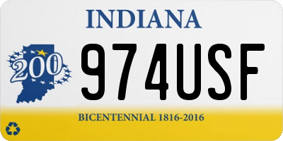 IN license plate 974USF