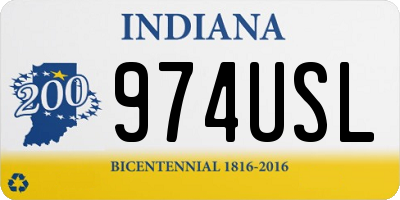 IN license plate 974USL