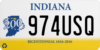 IN license plate 974USQ