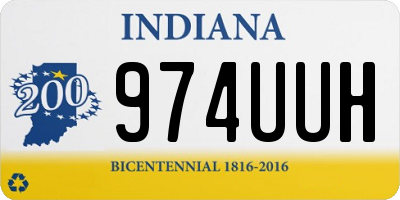 IN license plate 974UUH
