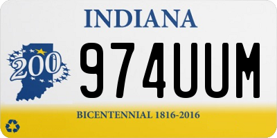 IN license plate 974UUM