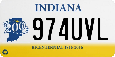 IN license plate 974UVL