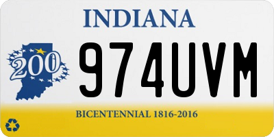 IN license plate 974UVM