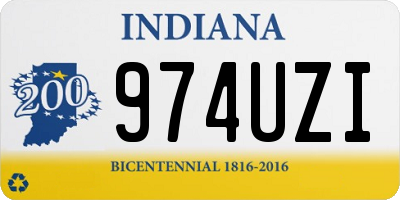 IN license plate 974UZI