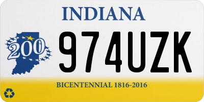 IN license plate 974UZK