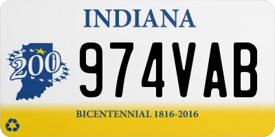 IN license plate 974VAB