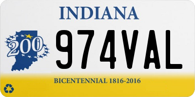 IN license plate 974VAL