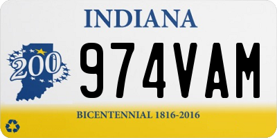 IN license plate 974VAM