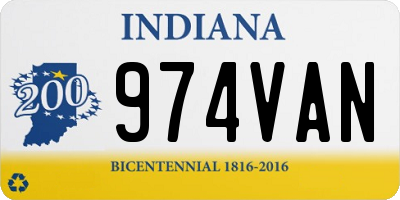 IN license plate 974VAN