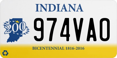 IN license plate 974VAO