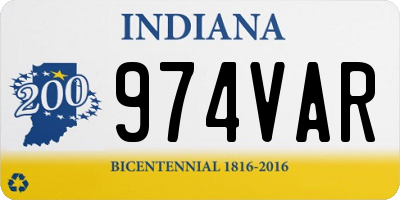 IN license plate 974VAR