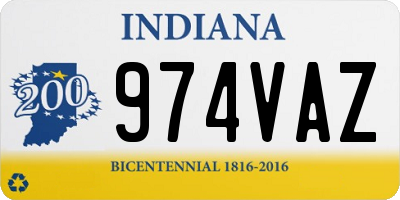 IN license plate 974VAZ