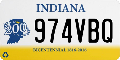 IN license plate 974VBQ