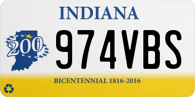 IN license plate 974VBS