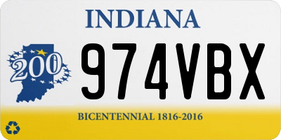 IN license plate 974VBX