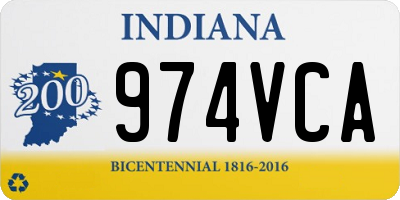 IN license plate 974VCA